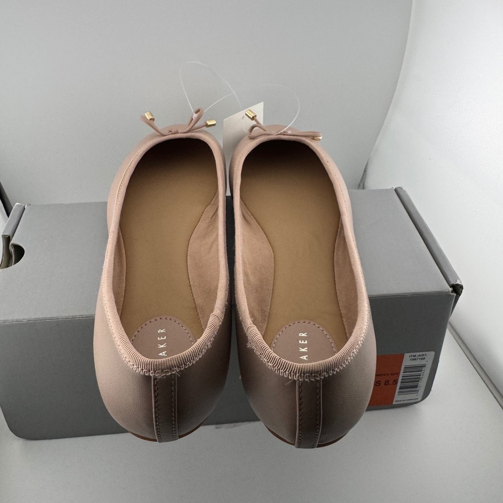 Ted Baker Ballet Flats Women 8.5 Pink NIB Bow Gold Hardware 1967199 Classic Chic - Picture 5 of 8